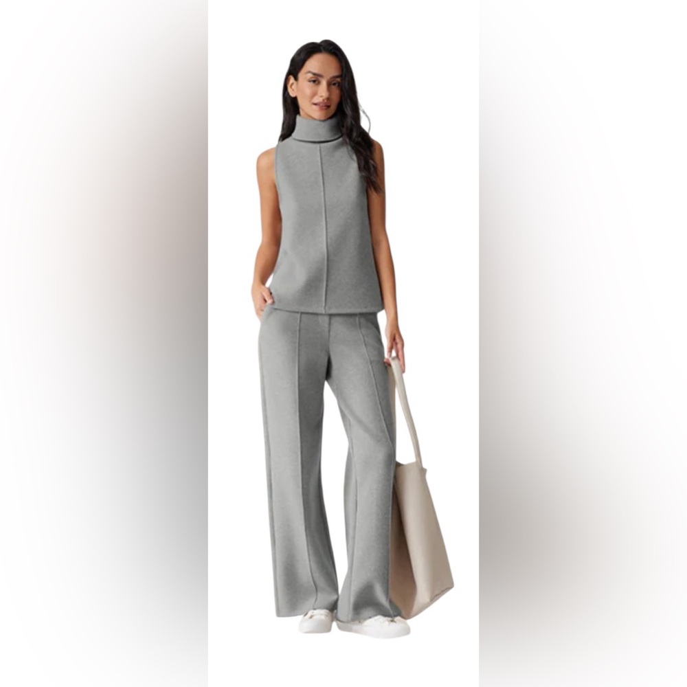 NWT OGL Fuzzluxe Set Small High Waisted Pull on Pant & Turtle Neck Top